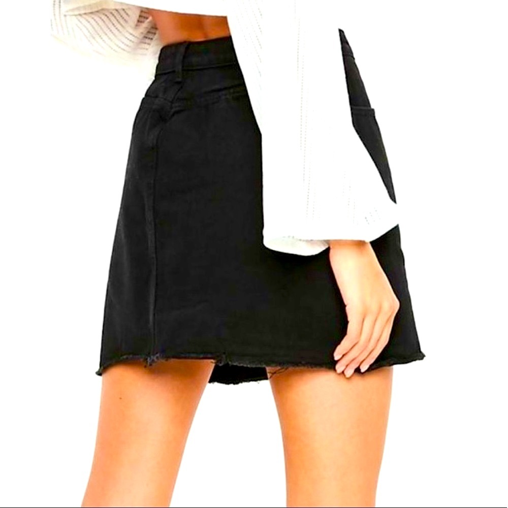 Missguided Black Denim Mini Skirt - Picture 2 of 7